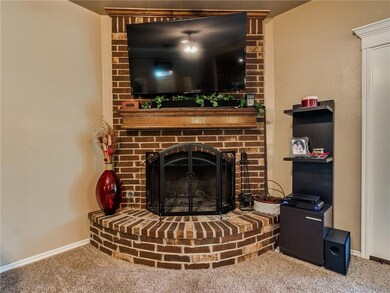 Wood burning fireplace.