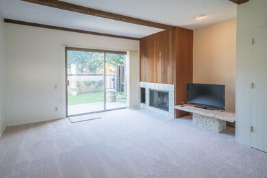 Living room with slider to patio