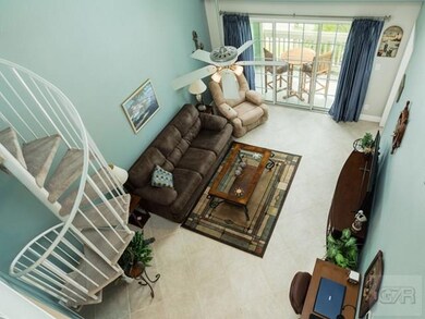 View from loft into living room