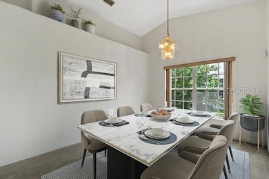 Staged dining room