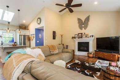 The gas fireplace can be enjoyed...