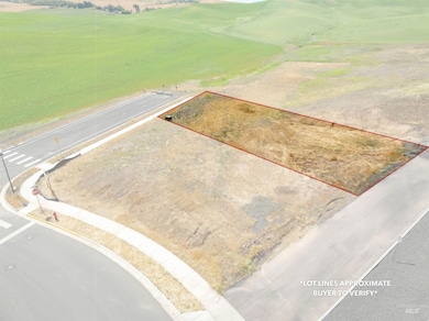 Aerial overview of property's location featuring property parcel outlined