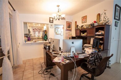 A view of the dining area looking toward the kitchen.