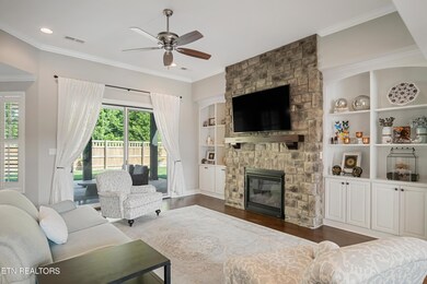 Stone, gas fireplace