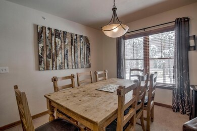 Dining area with carpet