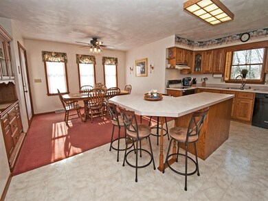 Kitchen open to dining room