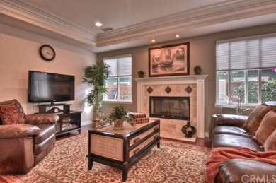 Family room with fireplace.