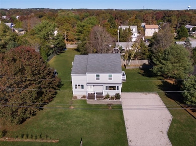 Aerial showing huge lot, backyard goes to the next