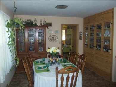 Built-in china hutch in dining room