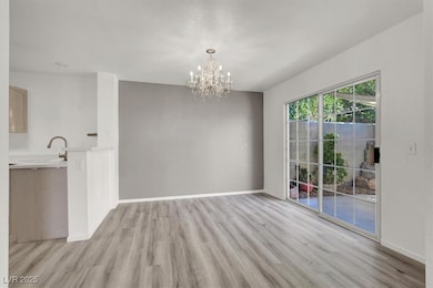 Unfurnished dining area featuring light wood finis