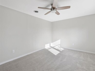 Living Room w/ updated Light/Fan Fixture & NEW Carpet