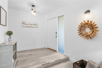 Entrance foyer featuring light wood-style flooring