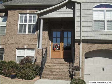 Porch with solid wood french door entry