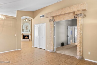 Formal Living/Dining-View Into Den