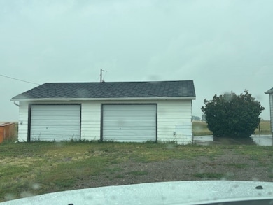View of detached garage