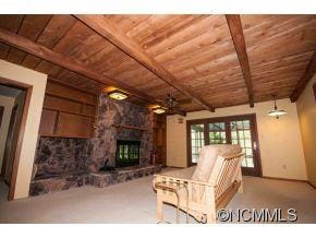 Living room with fireplace