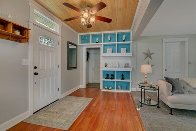 Foyer and built-in shelving