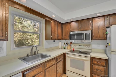 kitchen with new venting microwave