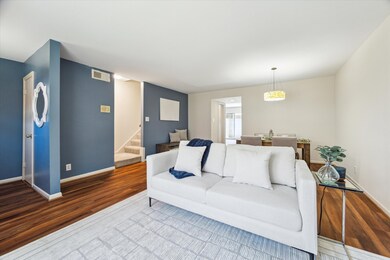 View of formal living after entering.The stairs to