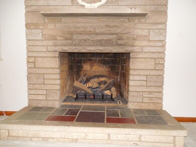 Living Room Stone Fireplace