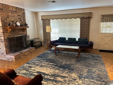 Living Room with Mock Brick Fireplace, Oversized W