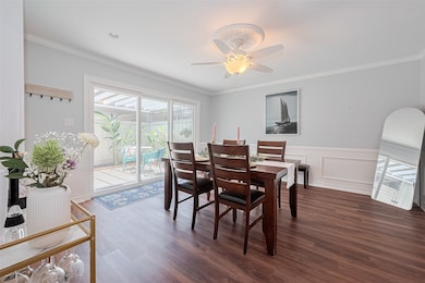 This beautiful dining room features rich luxury vi