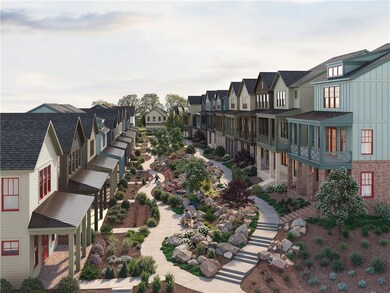 A thoughtfully designed community park runs throug