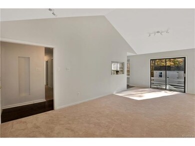 Huge great room with new carpet, cathedral ceiling