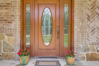 Inviting solid wood front entry with double side l