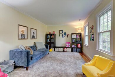 The living room is being used as a playroom.  It h