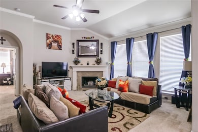 Living room with fireplace