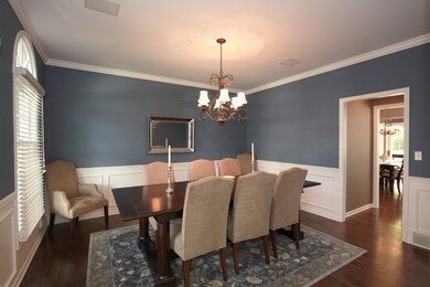 Also off of the foyer, the dining room has a new f