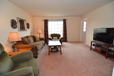 Neutral decor and carpet.