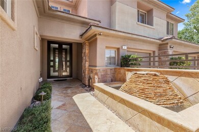 Stone waterfall and outdoor sound system