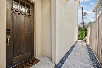 Extra security with walking gate from driveway to front door.