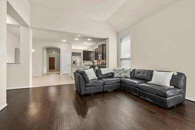View from the family room of kitchen and breakfast room