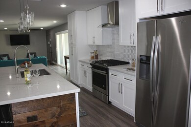 Kitchen and island