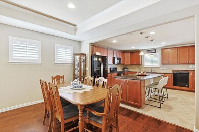 Dining area with a wealth of natural light, orname