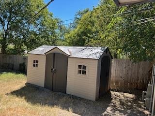 There is outdoor storage (limited).