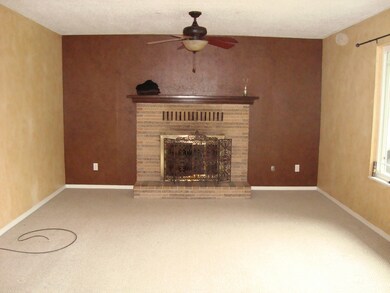 Living Room with Wood Burning Fireplace