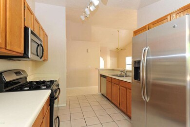 Kitchen with gas cooktop.