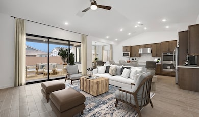 Great room with glass sliding door