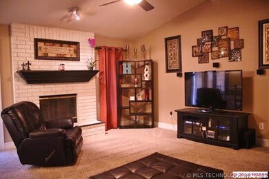 Large living room with fireplace