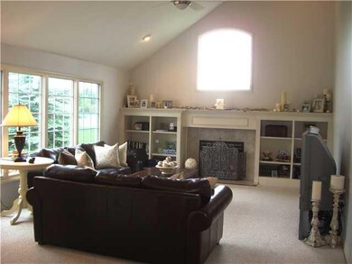 Great Room. Vaulted Great Room With Custom Mantel,