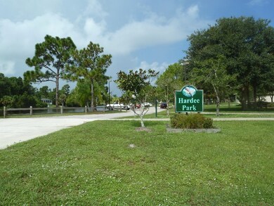 Entrance to Hardee Park  1/2 mile away from lot