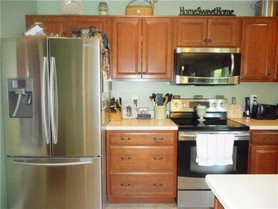 Kitchen offers stainless steel appliances.