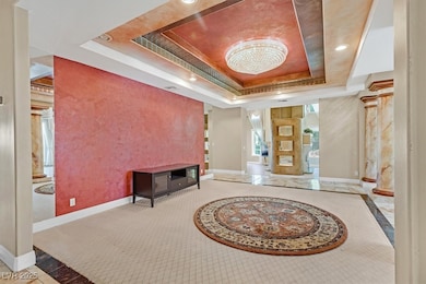 Building lobby with recessed lighting