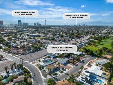 Bird's eye view of city skyline