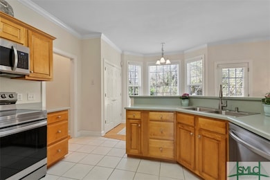 Kitchen view with current Corian counters