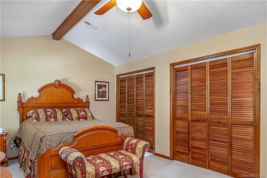 Vaulted ceiling in master bedroom with spacious hi